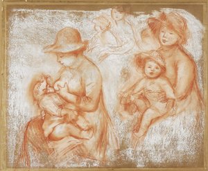 Studi per Madre e Bambino, c.1885 da Pierre Auguste Renoir